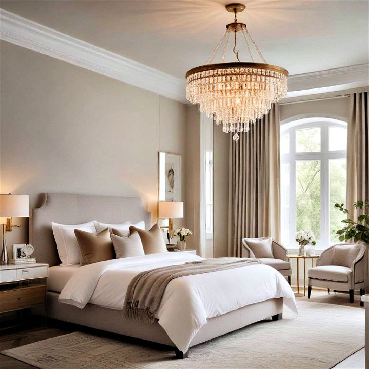 statement lighting for large bedroom