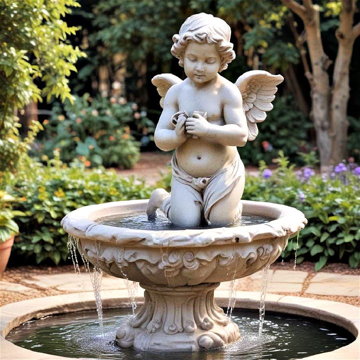 statue backyard fountain