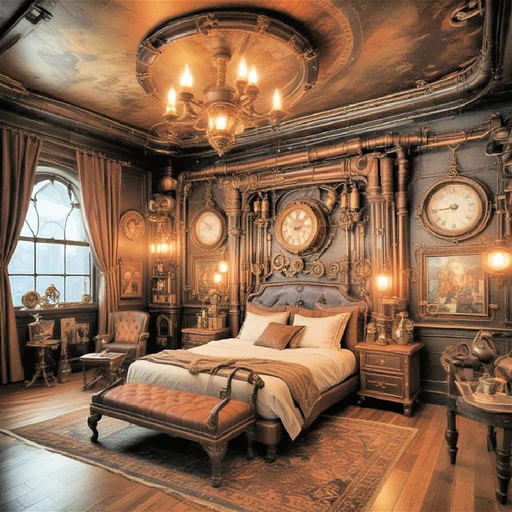 steampunk bedroom decor idea