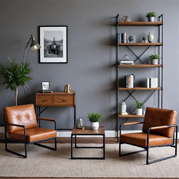 steel pipe furniture for industrial living room