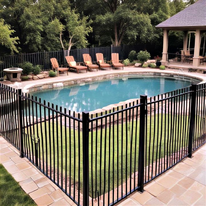steel pool fence