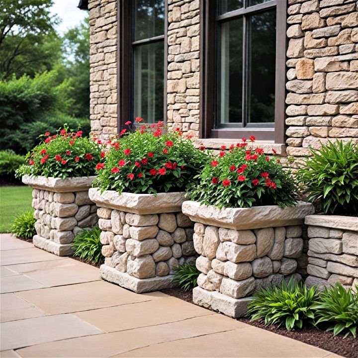 stone accent plants