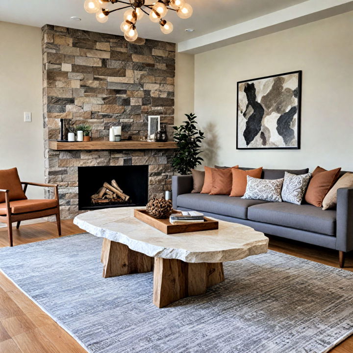 stone elements living room