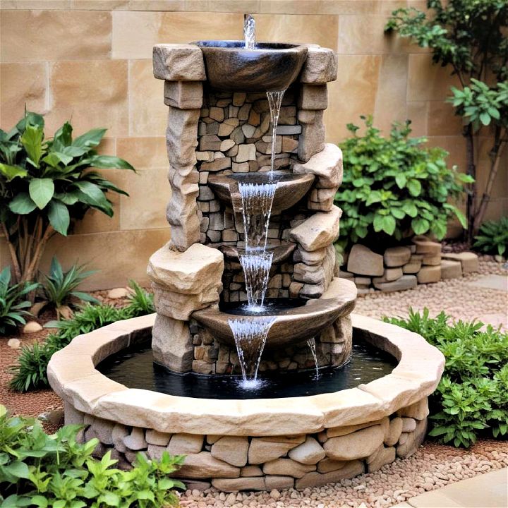 stone fountain for yard