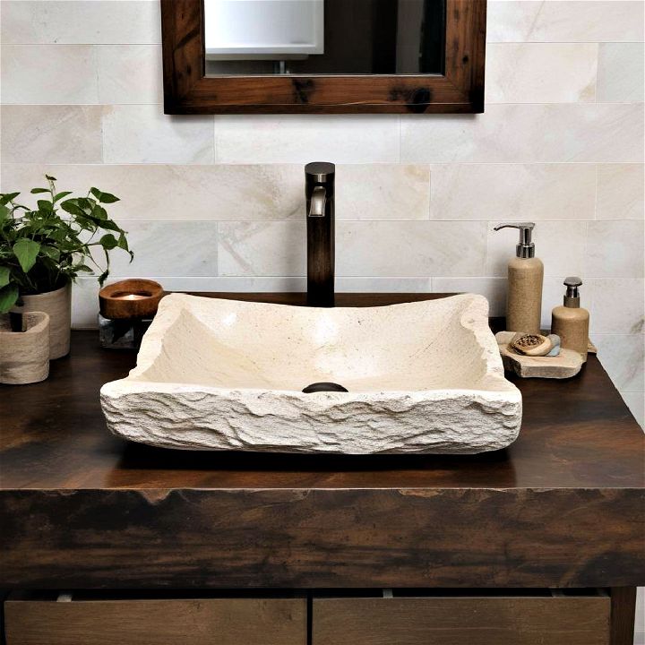 stone sink for zen bathroom