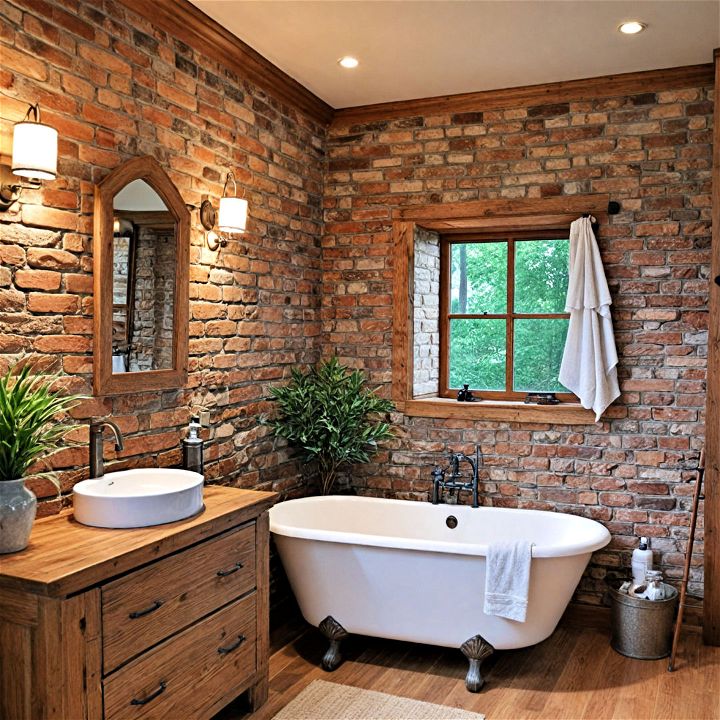 striking and rustic brick accent wall