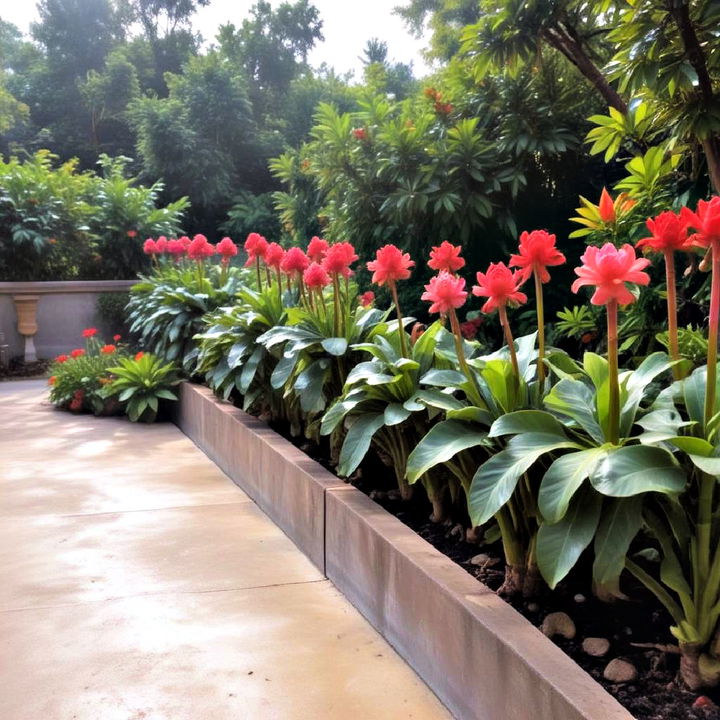 striking torch ginger tropical landscape