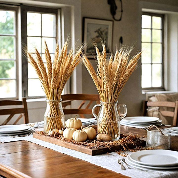 striking wheat sheaf fall centerpiece