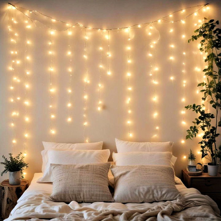 string lights boho decor idea