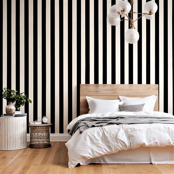 striped design wallpaper for bedroom