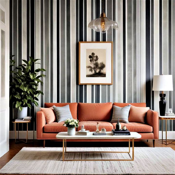 striped patterns living room wallpaper
