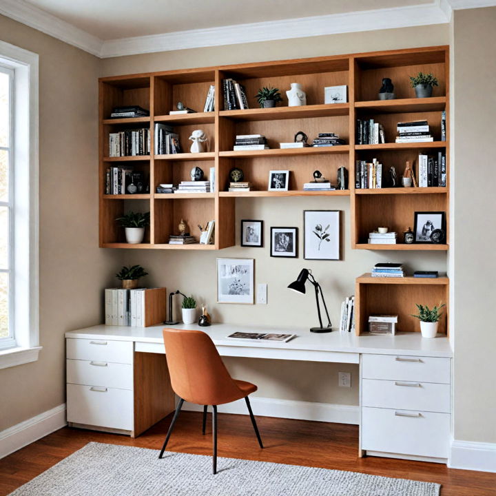 study built in desk for a cohesive look