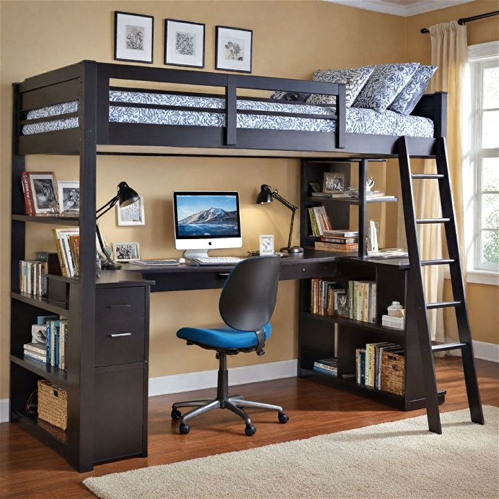 study loft bed with desk