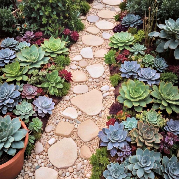 stunning succulent pathway