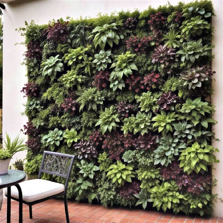 stunning vertical garden for patio wall