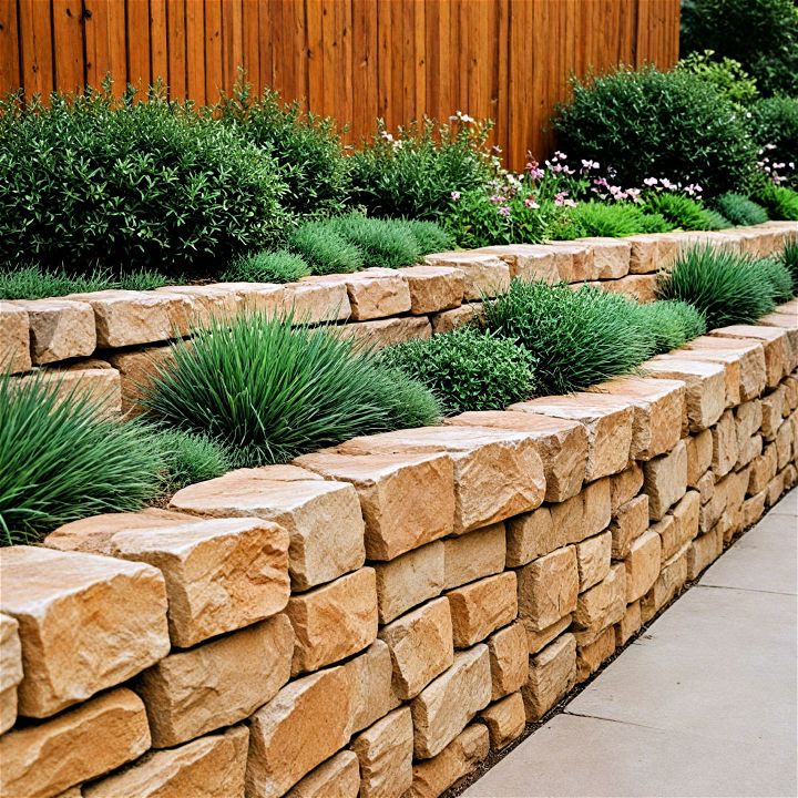 sturdy and customized sandstone wall