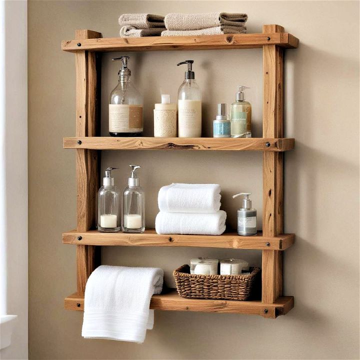 sturdy and stylish rustic wooden shelves