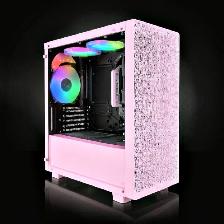 stylish and functional pink pc case