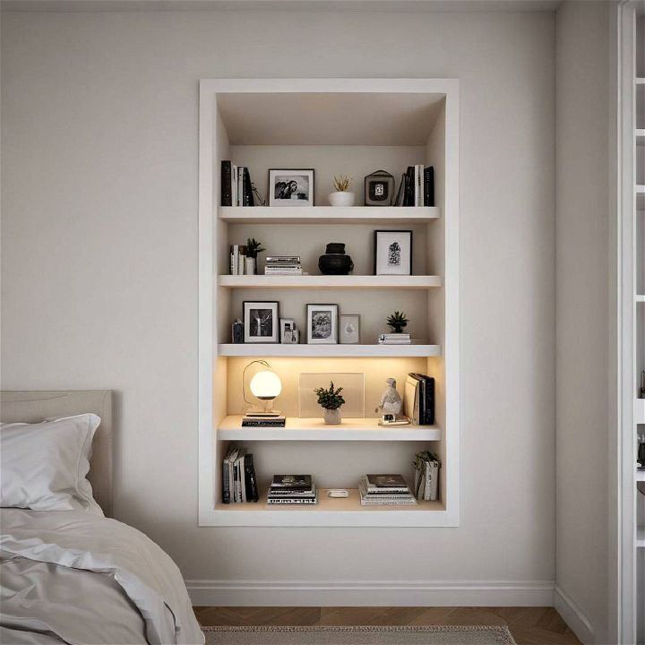 stylish bedroom display niche