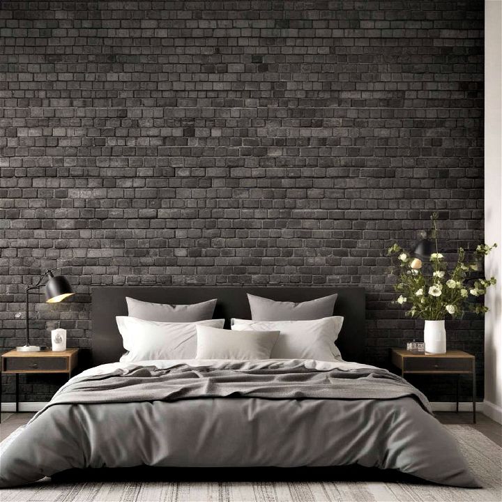 stylish black brick wallpaper