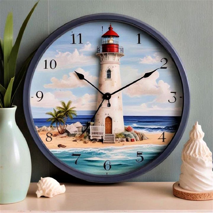 stylish coastal themed clock