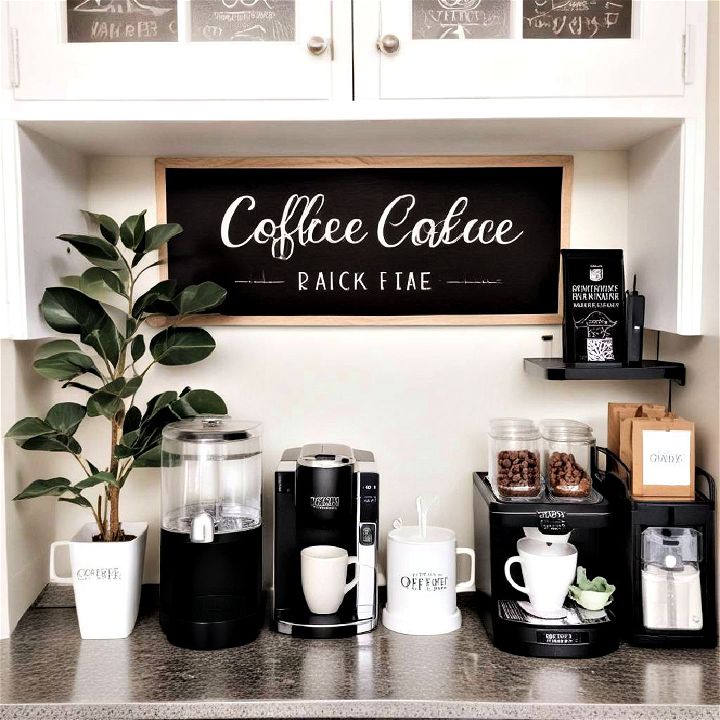 stylish coffee station signage