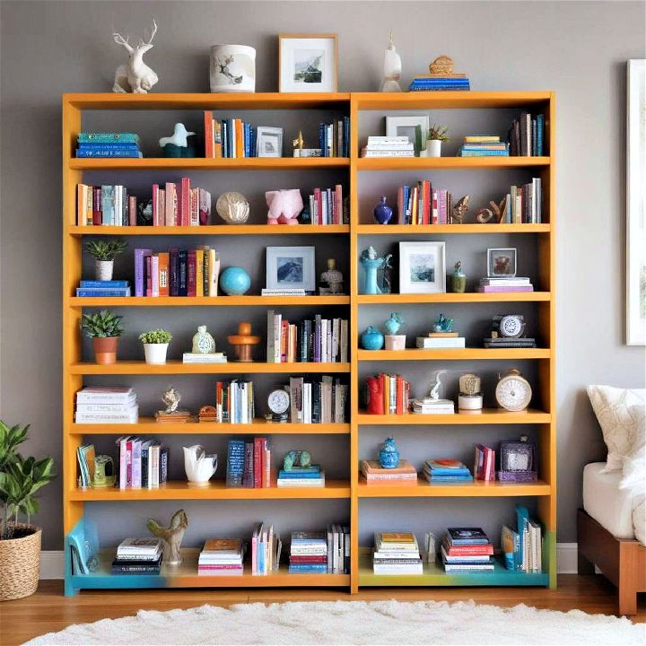 stylish color coded shelves