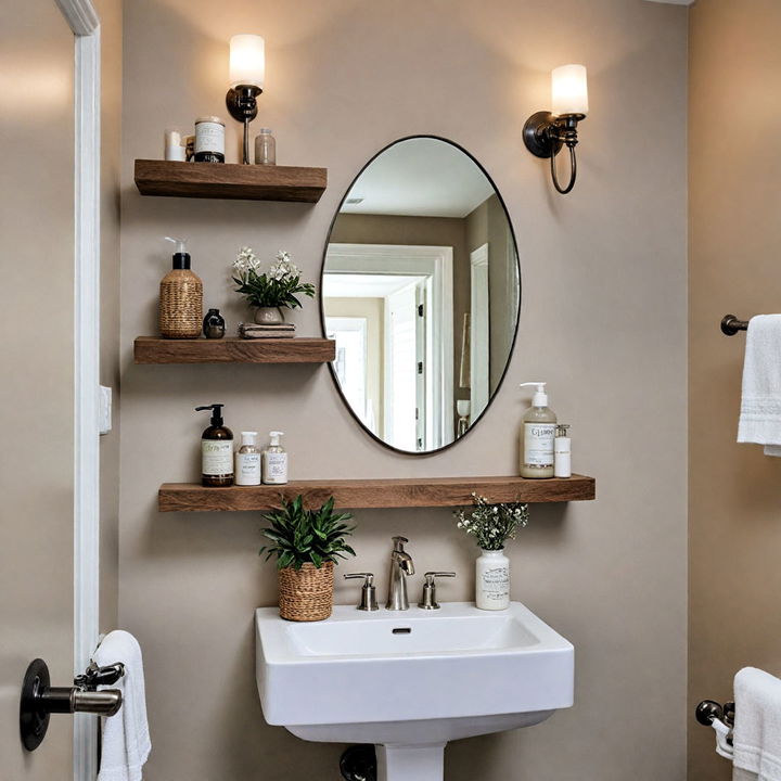 stylish floating shelves for toiletries