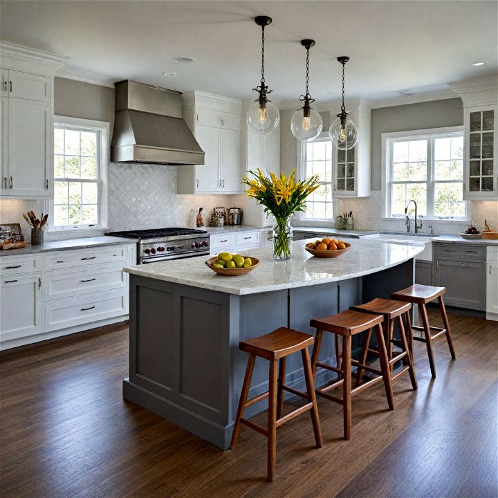 stylish gray kitchen island