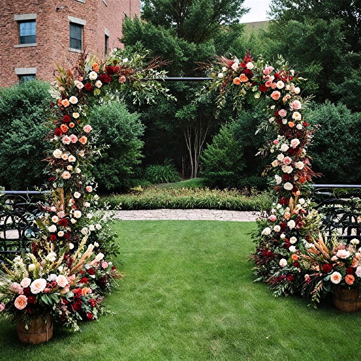 stylish industrial chic wedding arch