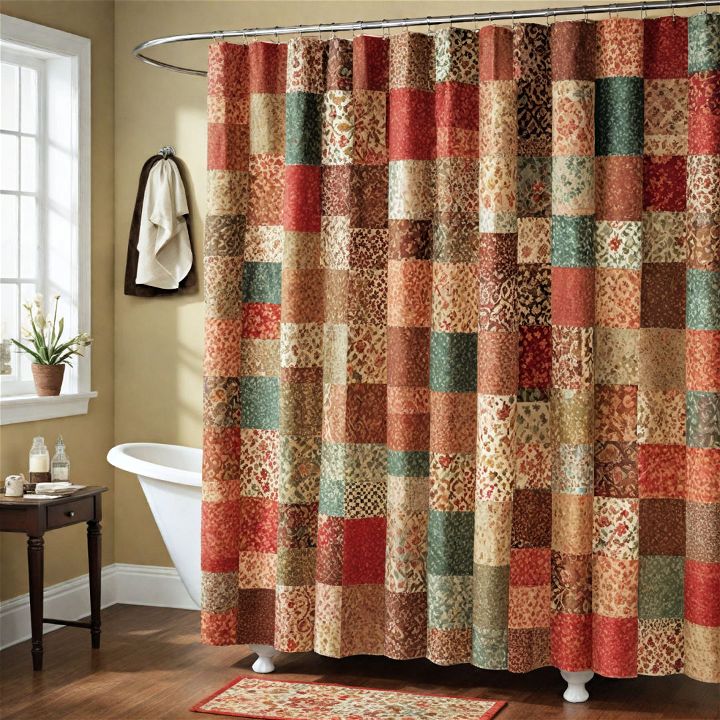 stylish patchwork shower curtain