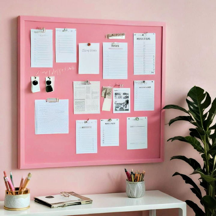 stylish pink bulletin boards