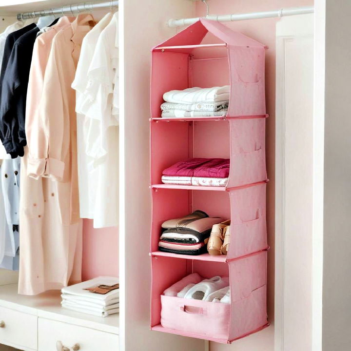 stylish pink closet organizers