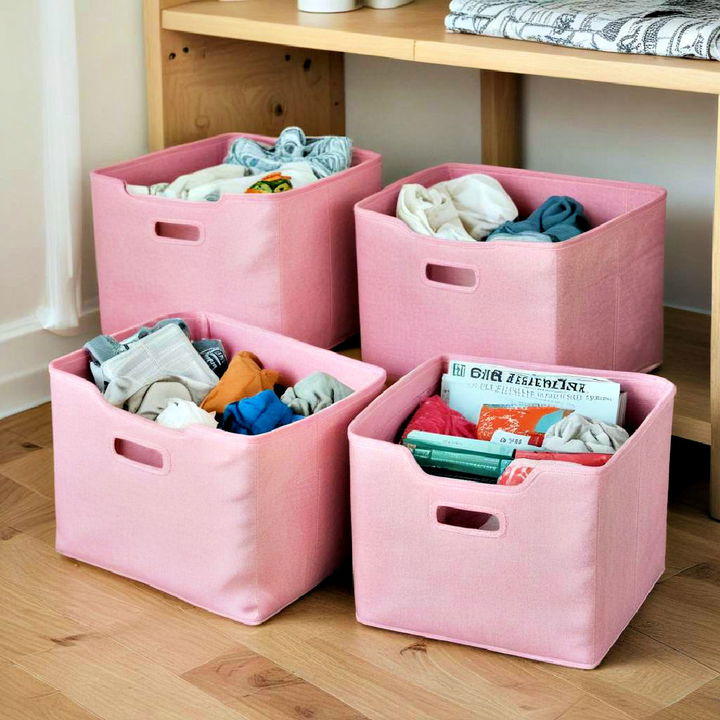 stylish pink storage bins