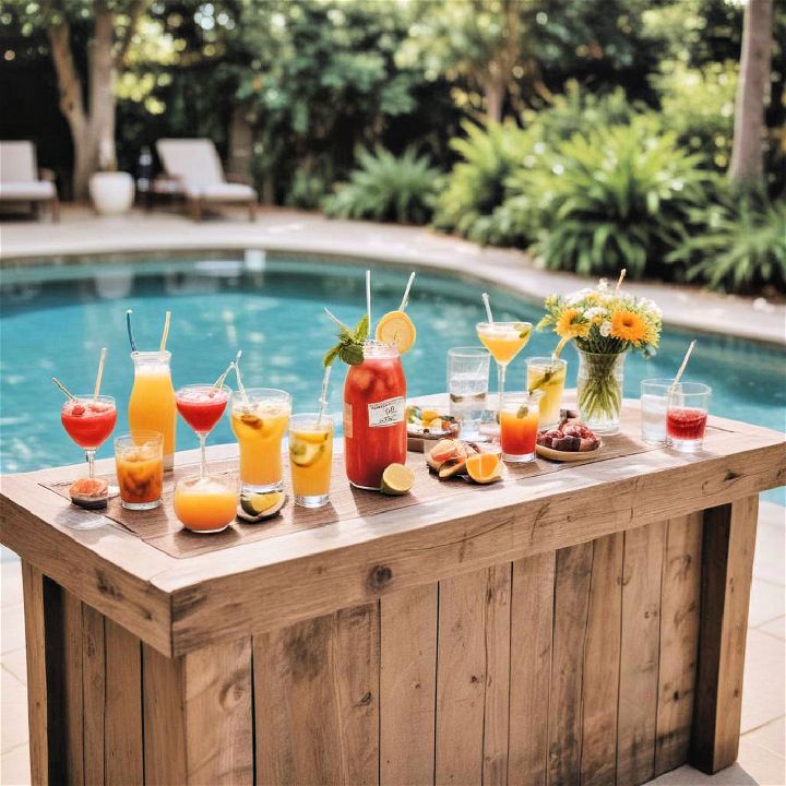 stylish poolside bar