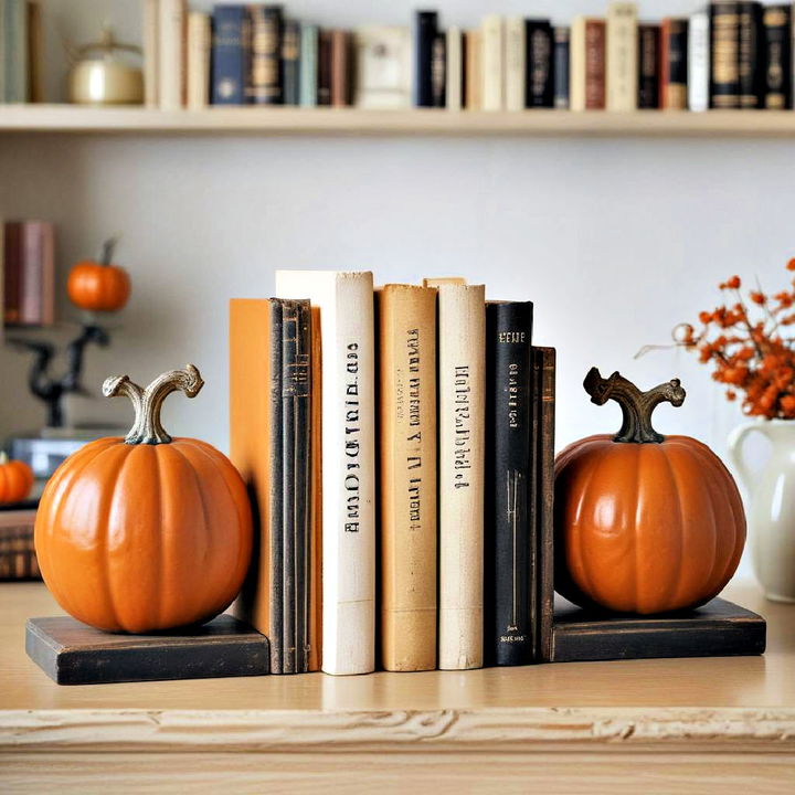 stylish pumpkin bookends