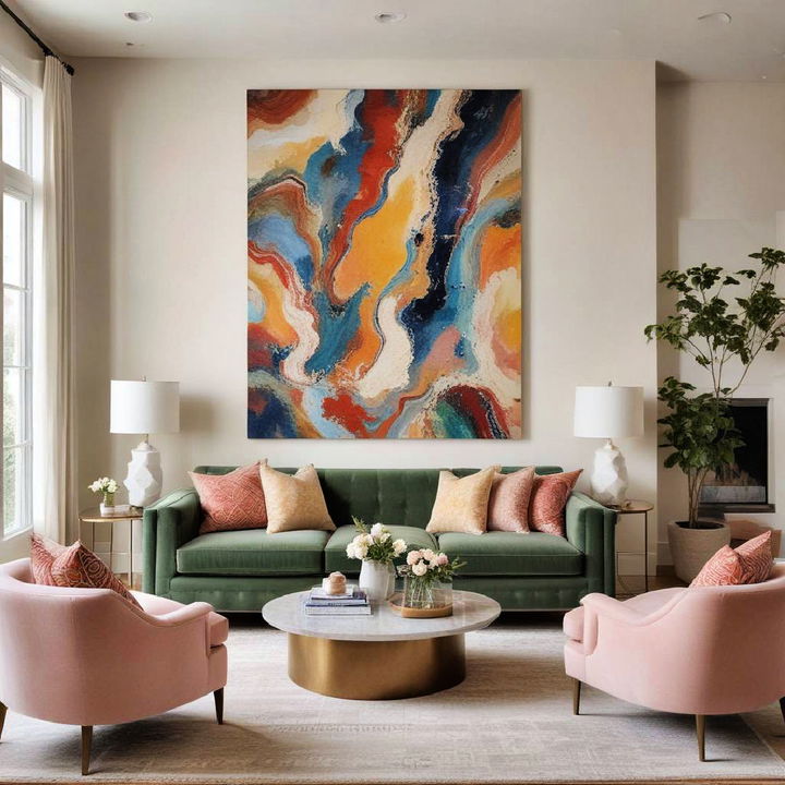 stylish statement art pieces for large living room