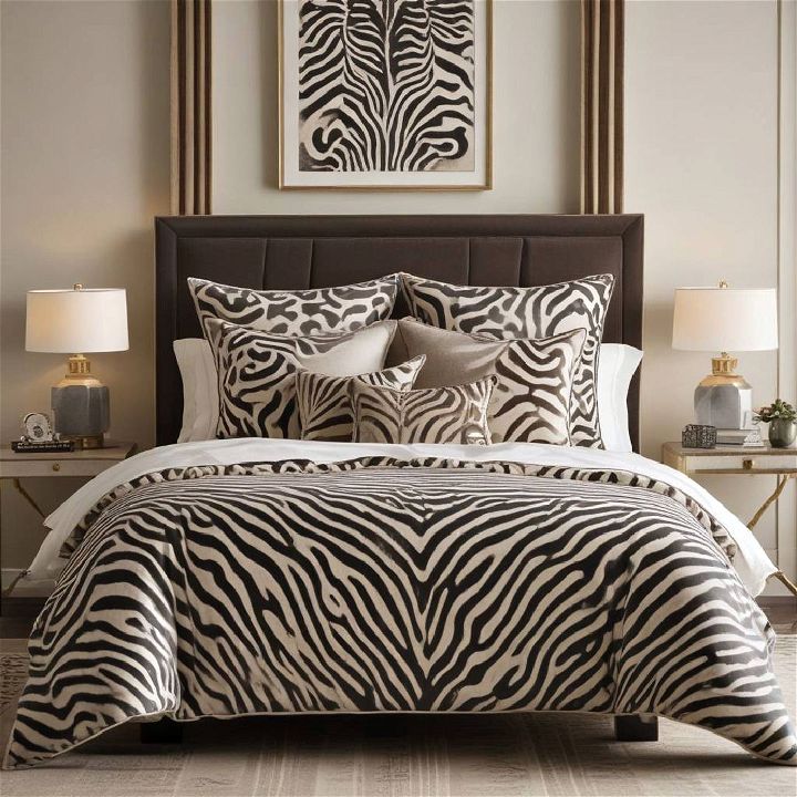 stylized animal prints art deco bedroom