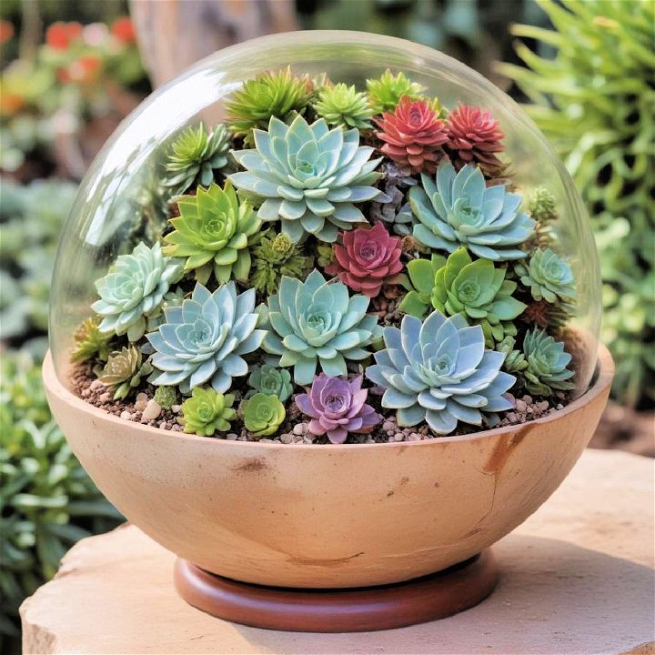succulent globe garden idea