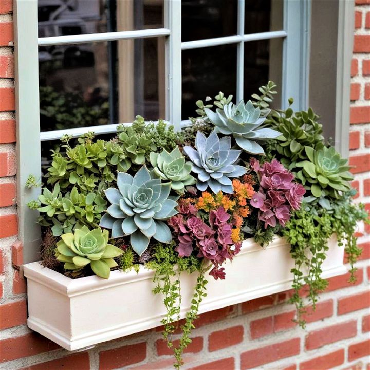 succulent window box for garden