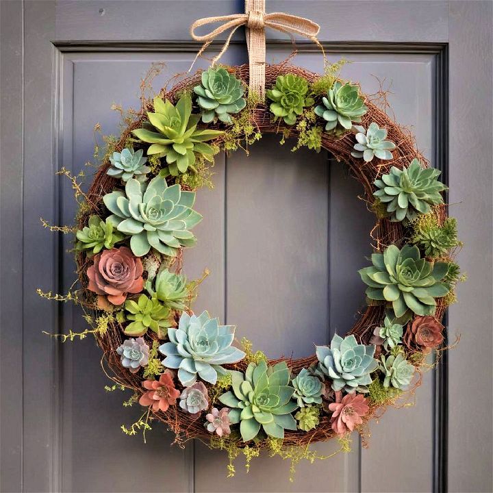 succulent wreath for front door