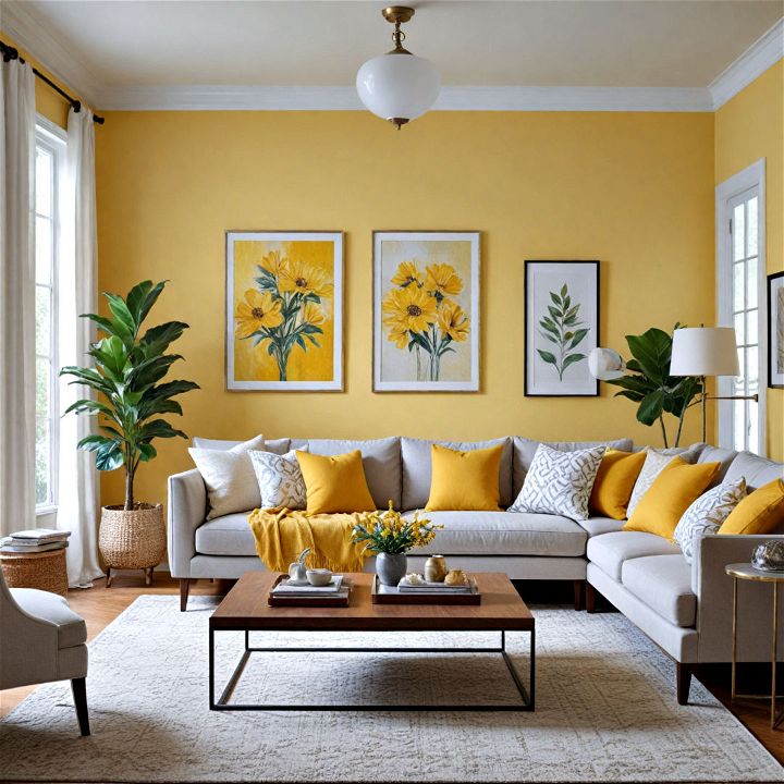 sunny yellow living room