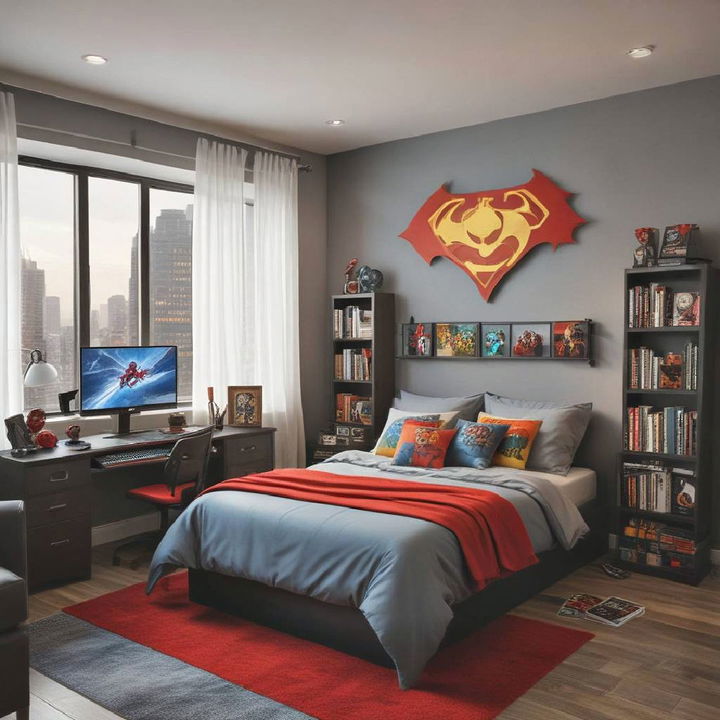 superhero sanctuary for gaming bedroom