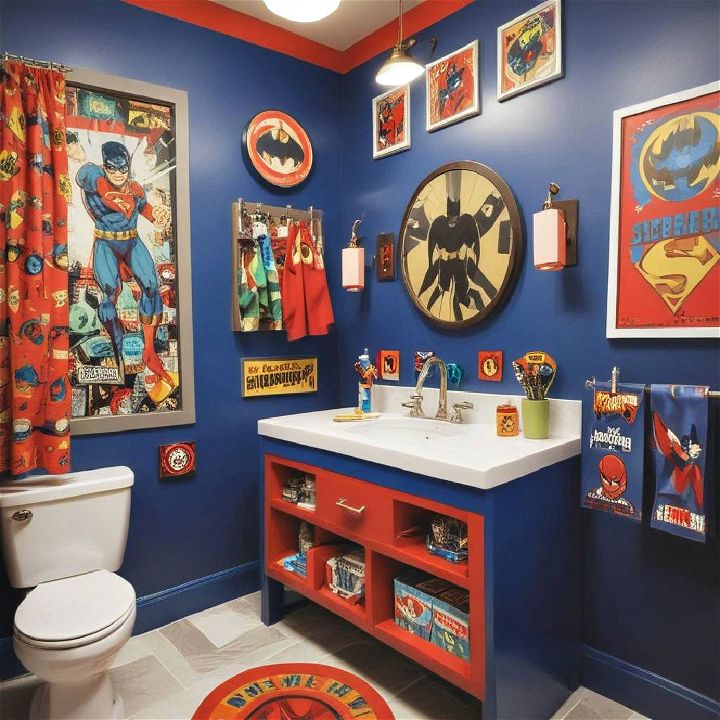 superhero station theme boy bathroom