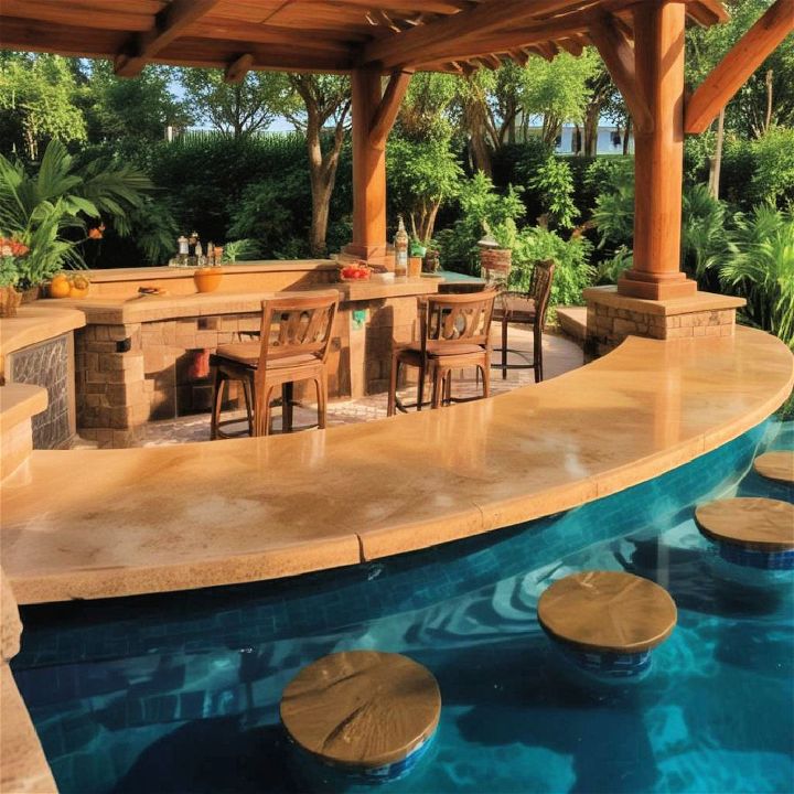swim up bar for pool landscaping