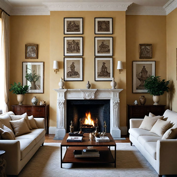 symmetrical arrangements neutral living room