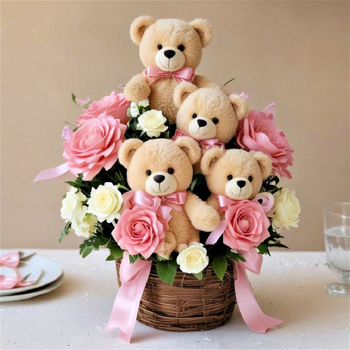 teddy bear arrangements for baby shower