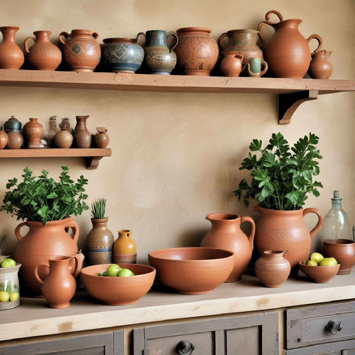 terra cotta pottery to add an earthy element