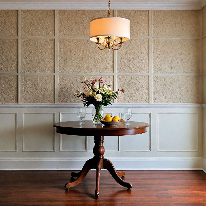 textured wainscoting for dining room