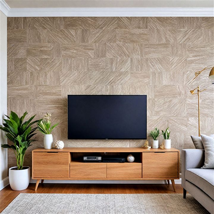 textured wallpaper tv accent wall